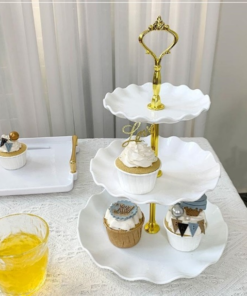Khay bánh viền lượn 3 tầng