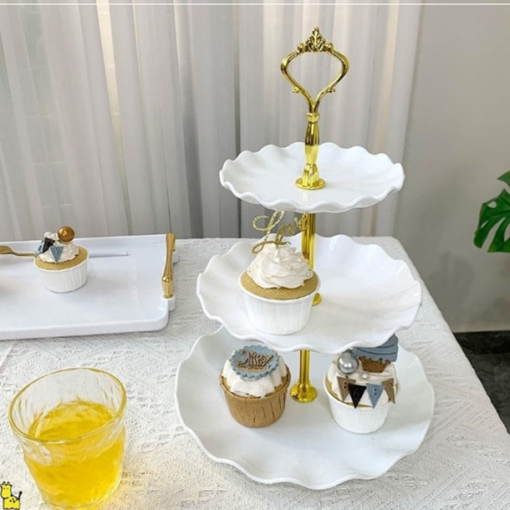 Khay bánh viền lượn 3 tầng