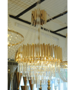 Đèn chùm viền gấp khúc 60x80cm