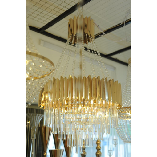 Đèn chùm viền gấp khúc 60x80cm