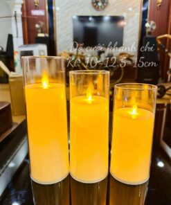 Bộ 3 nến cốc nhựa trang trí đám cưới