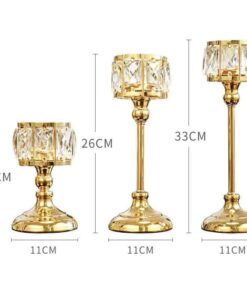 Bộ 3 trụ nến cốc đá vuông trang trí đám cưới