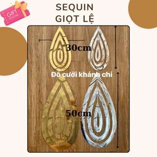 Thả sequin giọt lệ kích thước 30cm 50cm treo trần trang trí decor studio, cửa hàng, đám cưới