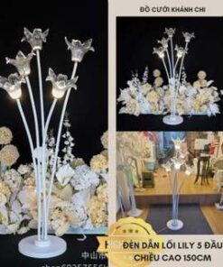 Đèn dẫn lối sân khấu hoa ly 5 bông trang trí đám cưới sự kiện nhà hàng khách sạn, studio, gia đình