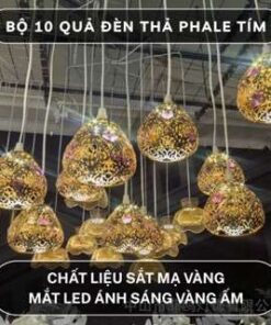 10 quả đèn thả hoa sắt phale tím trang trí đám cưới thả trần rạp cưới nhà hàng khách sạn cửa hàng gia đình quán cà phê