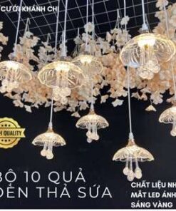 Bộ 10 quả đèn thả sứa giọt lệ trang trí decor đám cưới, nhà hàng, khách sạn, studio