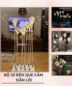 Bộ 10 que đèn cắm dẫn lối bóng sợi tóc trang trí đám cưới sự kiện nhà hàng khách sạn decor quán cà phê, gia đình