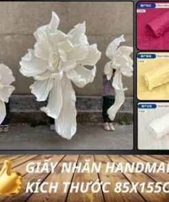 Giấy nhăn thủ công dày, khổ 85x155cm làm hoa handmade mỹ thuật khổng lồ, trang trí đám cưới, sự kiện