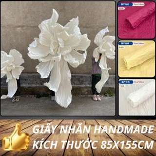 Giấy nhăn thủ công dày, khổ 85x155cm làm hoa handmade mỹ thuật khổng lồ, trang trí đám cưới, sự kiện