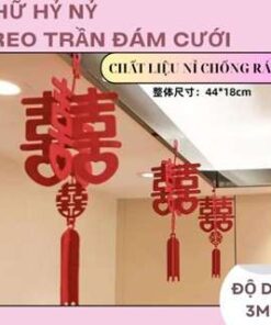 Chữ hỷ bằng nỷ dày dặn decor đám cưới, phòng tân hôn, ăn hỏi