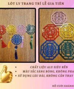 Chữ hỷ lót ly đường kính 15cm trang trí đám cưới đám ăn hỏi decor gia tiên hàng dày dặn