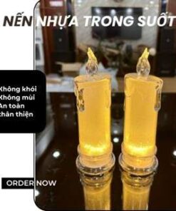 Nến nhựa trong suốt chạy pin trang trí đám cưới, phòng tân hôn, nhà hàng, khách sạn