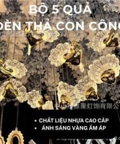 Bộ 5 đèn thả trang trí hình con chim công, decor nhà hàng khách sạn, đám cưới, quán cà phê, gia đình