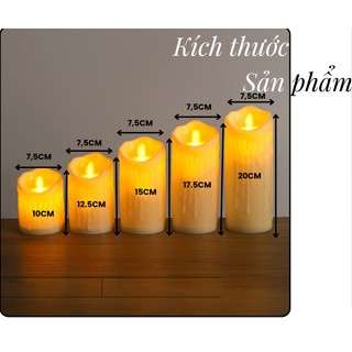 Set 5 cây nến nhựa điện tử chạy pin AAA trang trí decor studio, gia đình, nhà hàng, khách sạn