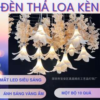 Bộ 10 quả đèn thả hoa loa kèn trang trí đám cưới, sự kiện, nhà hàng, khách sạn