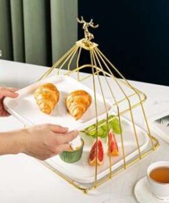 Khay bánh con hươu 2 tầng khay bánh decor trang trí đám cưới, gia đình ngày Tết nhà hàng khách sạn