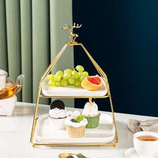 Khay bánh con hươu 2 tầng khay bánh decor trang trí đám cưới, gia đình ngày Tết nhà hàng khách sạn